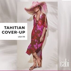 Cabo Tahitian Floral Cover-up | Dress| Kimono < Sz M-L>